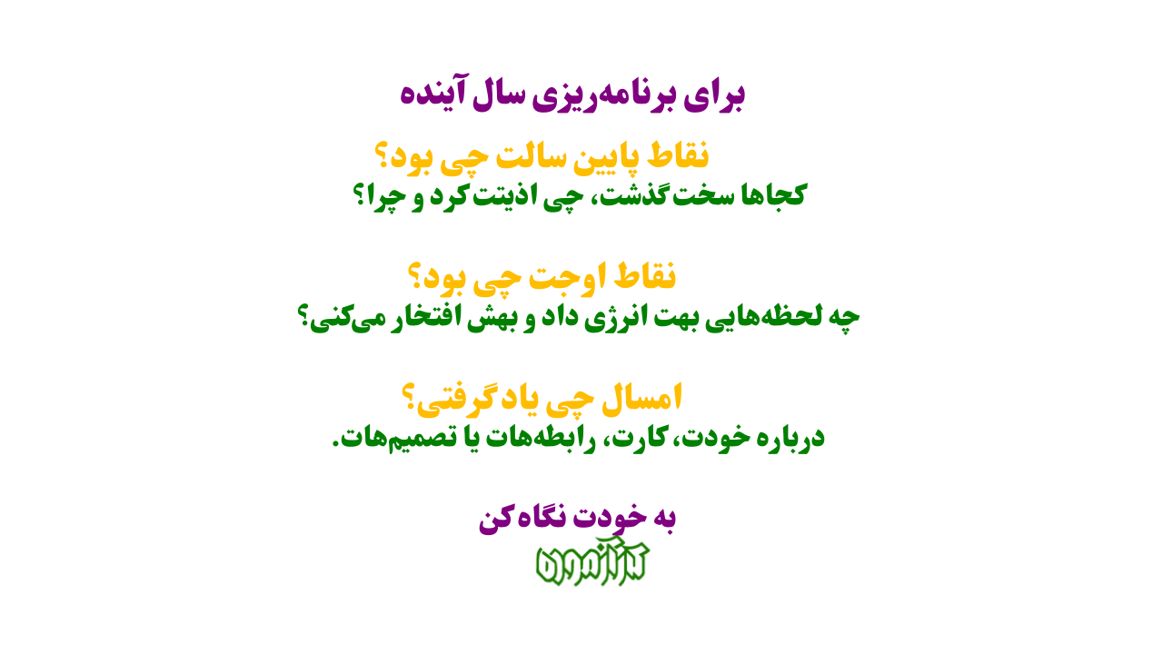 برنامه ریزی سال 2026 با پرسیدن 6 سوال مهم